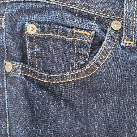 7 For All Mankind Womens Gwenevere Skinny Mid Rise Dark Wash Denim Jeans Size 29 - Picture 6 of 13